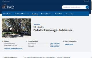 UF Health Pediatric Cardiology - Tallahassee website