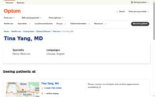 Tina Yang M.D. Medical Clinic website