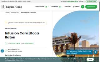 Baptist Health Infusion Care | Boca Raton website