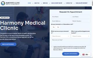 Harmony Clinic Medical & Chiropractic website