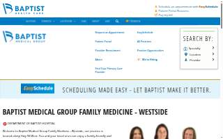 Baptist Medical Group Family Medicine - Westside website