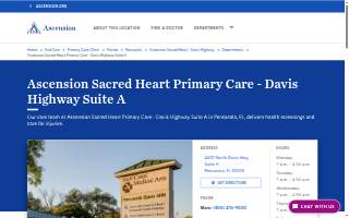 Ascension Sacred Heart Primary Care - Davis Highway Suite A website