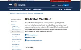 Bradenton VA Clinic website