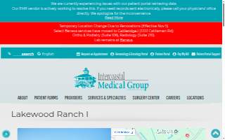 Lakewood Ranch I - Intercoastal Medical Group website