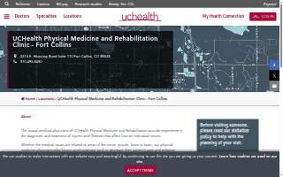 UCHealth Physical Medicine and Rehabilitation Clinic - Fort Collins website