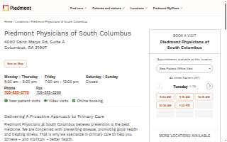 Piedmont Physicians of South Columbus website