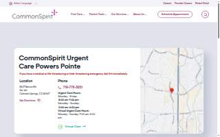 CommonSpirit Health Urgent Care Powers Pointe of Colorado Springs website