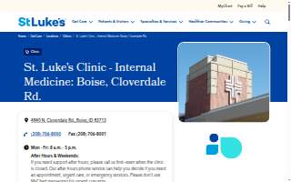 St. Luke's Clinic - Internal Medicine: Boise, Cloverdale Rd. website