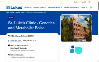 St. Luke's Clinic - Genetics and Metabolic: Boise website