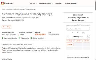Piedmont Physicians of Sandy Springs website