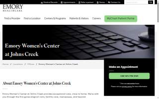 Emory Women's Center at Johns Creek website