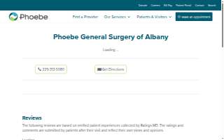 Phoebe General Surgery of Albany website