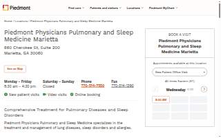 Piedmont Physicians Pulmonary and Sleep Medicine Marietta website