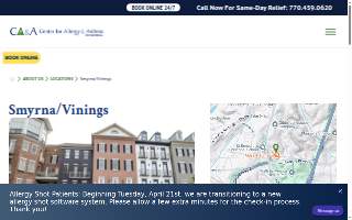 Center for Allergy and Asthma of Georgia website