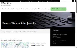 Emory Clinic at Saint Joseph's website