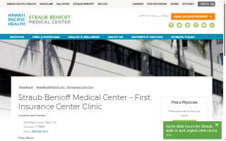 Straub Benioff Medical Center - First Insurance Center Clinic website