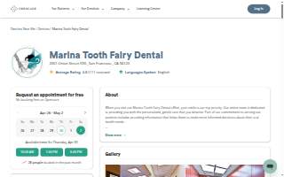 Marina Tooth Fairy Dental website