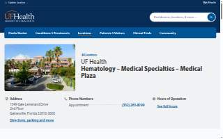 UF Health Hematology – Medical Specialties – Medical Plaza website