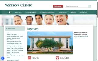 Watson Clinic Center for Rehabilitative Medicine website