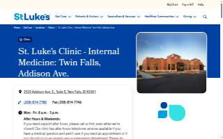 St. Luke's Clinic - Internal Medicine: Twin Falls, Addison Ave. website
