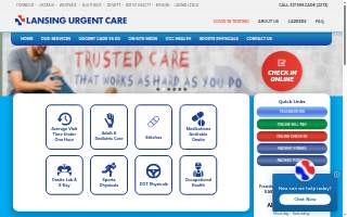 Lansing Urgent Care - Westside website