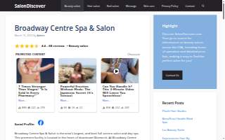 Broadway Centre Spa & Salon website