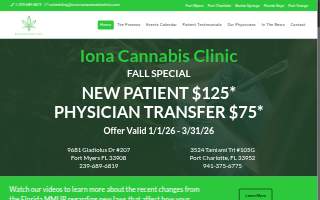 Iona Cannabis Clinic of Fort Myers website