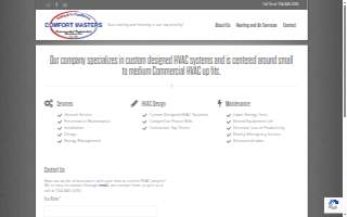 Comfort Masters Heating & Air Conditioning website