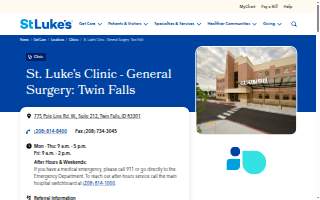 St. Luke's Clinic - General Surgery: Twin Falls website