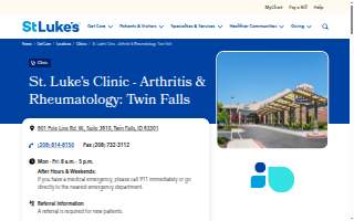 St. Luke's Clinic - Arthritis & Rheumatology: Twin Falls website