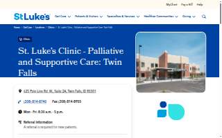 St. Luke's Clinic - Palliative and Supportive Care: Twin Falls website