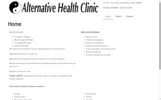 Alternative Health Clinic website