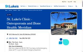 St. Luke's Clinic - Osteoporosis and Bone Health: Meridian website