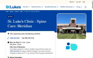 St. Luke's Clinic - Spine Care: Meridian website