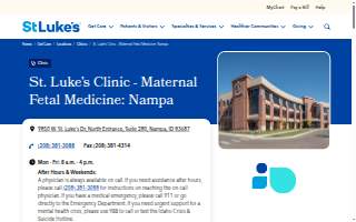 St. Luke's Clinic - Maternal Fetal Medicine: Nampa website