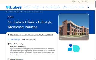 St. Luke's Clinic - Lifestyle Medicine: Nampa website