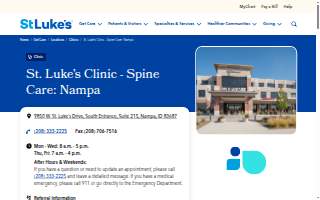 St. Luke's Clinic - Spine Care: Nampa website