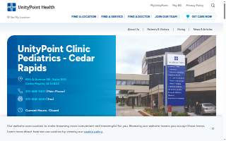 UnityPoint Clinic Pediatrics - Cedar Rapids website