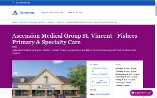 Ascension Medical Group St. Vincent - Fishers Primary & Specialty Care website