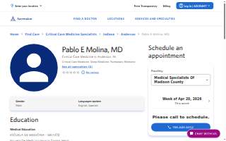 Medical Specialists of Madison County website