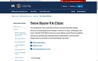 Terre Haute VA Clinic website