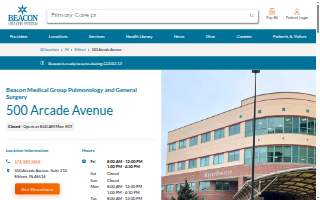 Elkhart General Pulmonology website