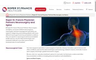 Roper St. Francis Physician Partners Neurosurgery & Spine of Summerville website