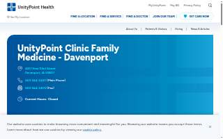 UnityPoint Clinic Family Medicine - Davenport website