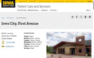 UI Health Care, Iowa City, First Avenue website