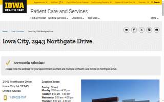 University of Iowa Health Care, Iowa City, 2943 Northgate Drive website