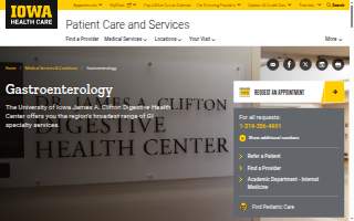 University of Iowa Health Care, Gastroenterology Clinic website