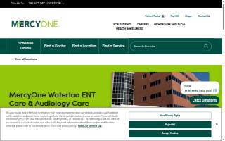 MercyOne Waterloo ENT/Audiology Care website