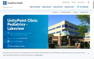 UnityPoint Clinic Pediatrics - Lakeview of West Des Moines website