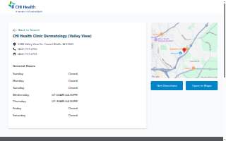 CHI Health Clinic Dermatology (Valley View) website